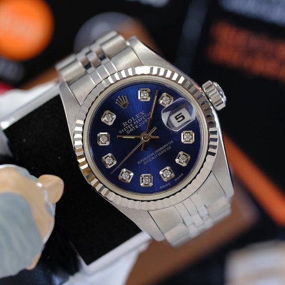 Rolex Datejust Factory Blue Diamond 26mm Watch-RARE - Picture 12 of 16